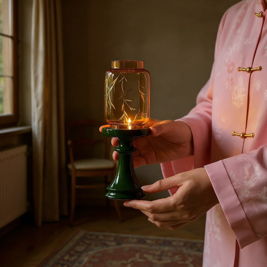 How to Style an Emerald Stone Candle Holder in Mid-Century Modern Rooms
