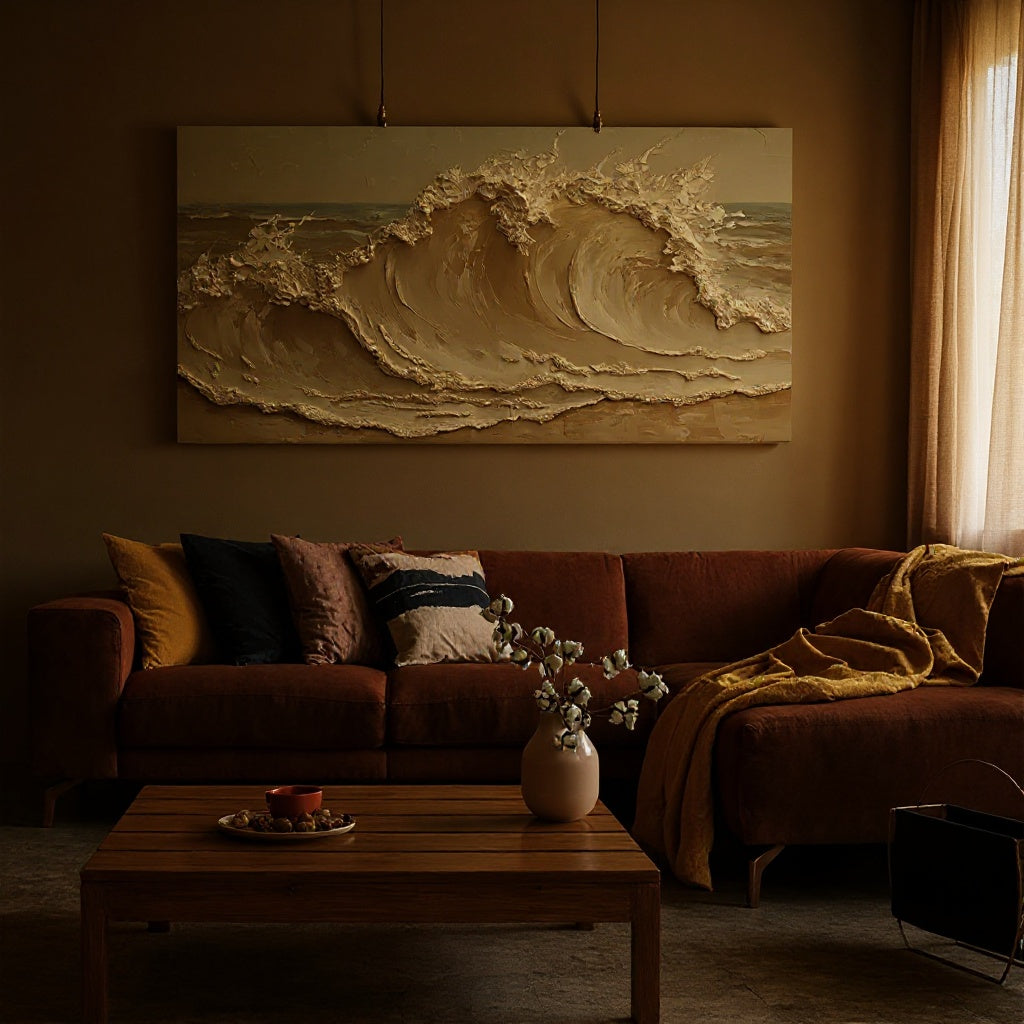 How to Style Ocean Wave Art Prints in Mid-Century Modern Spaces