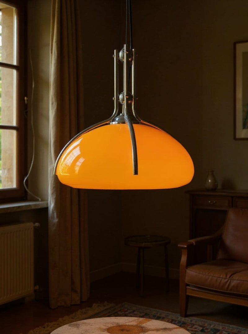 Mid-Century Modern Orange Pendant Light