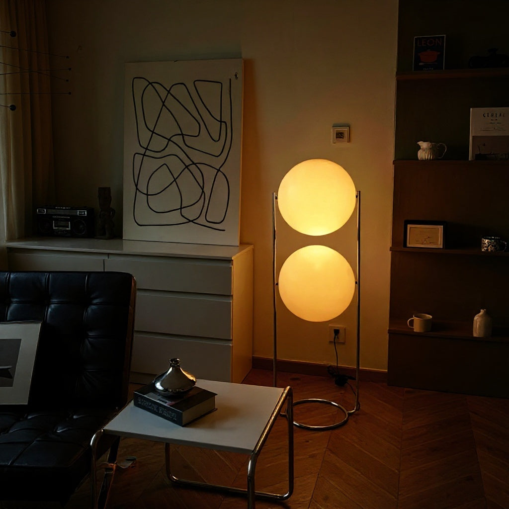 Acrylic Double Globe Floor Lamp