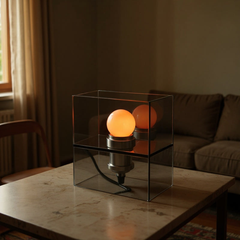 Mid-Century Clear Glass Table Lamp
