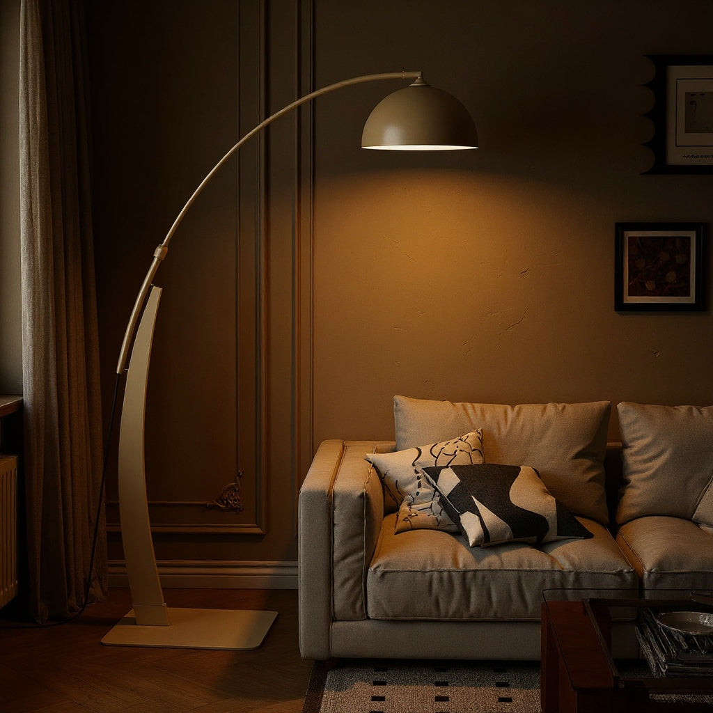 Walnut Gooseneck Floor Lamp