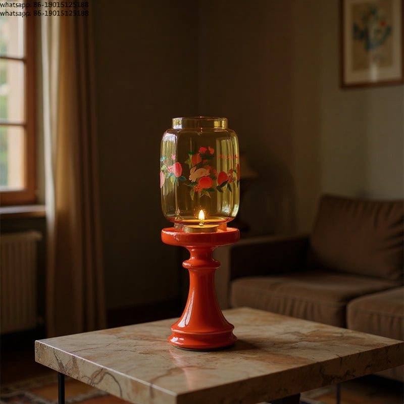 Red Ceramic Candle Holder
