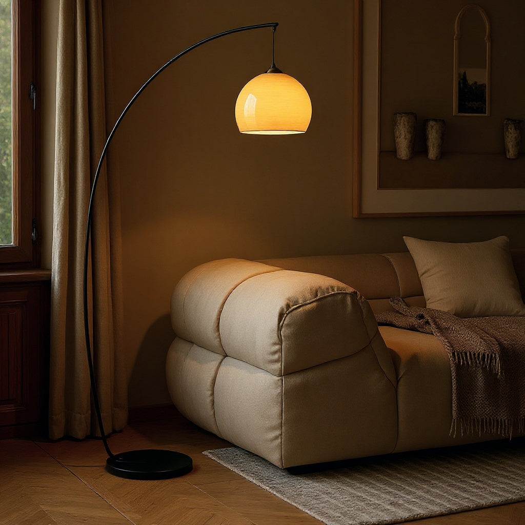 Orange Gradient Gooseneck Floor Lamp