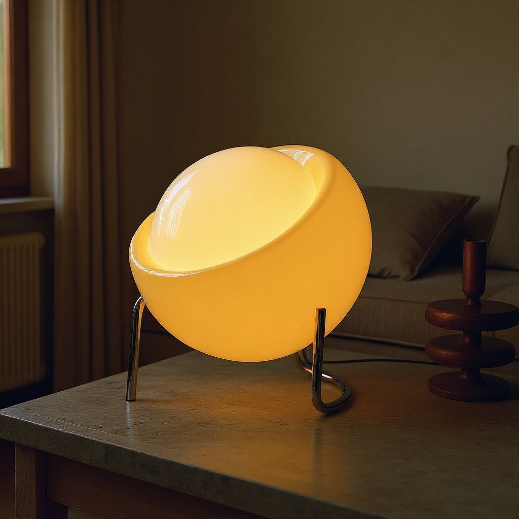 Vintage Orange Glass Table Lamp