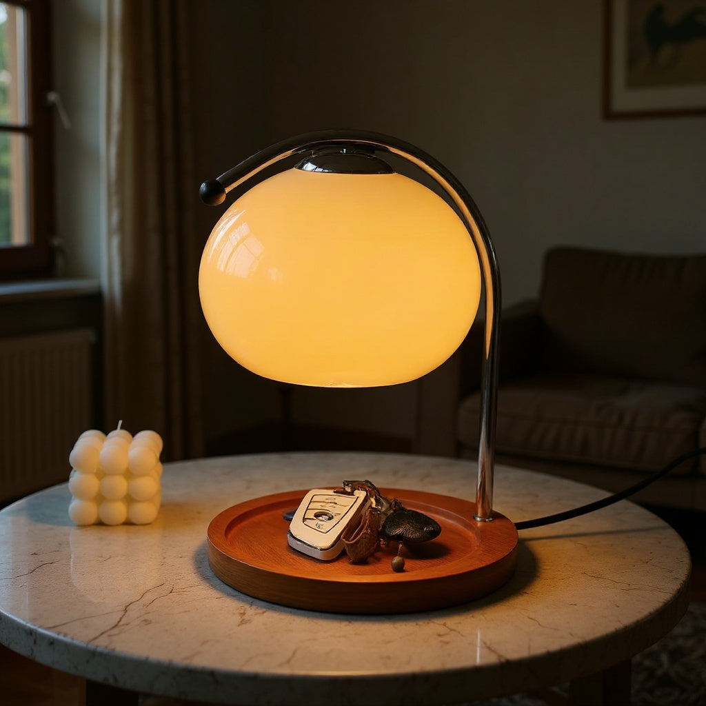 Wooden Disc Table Lamp
