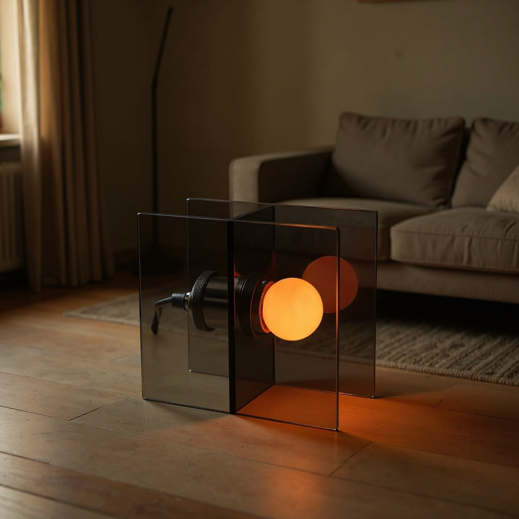 Mid-Century Clear Glass Table Lamp