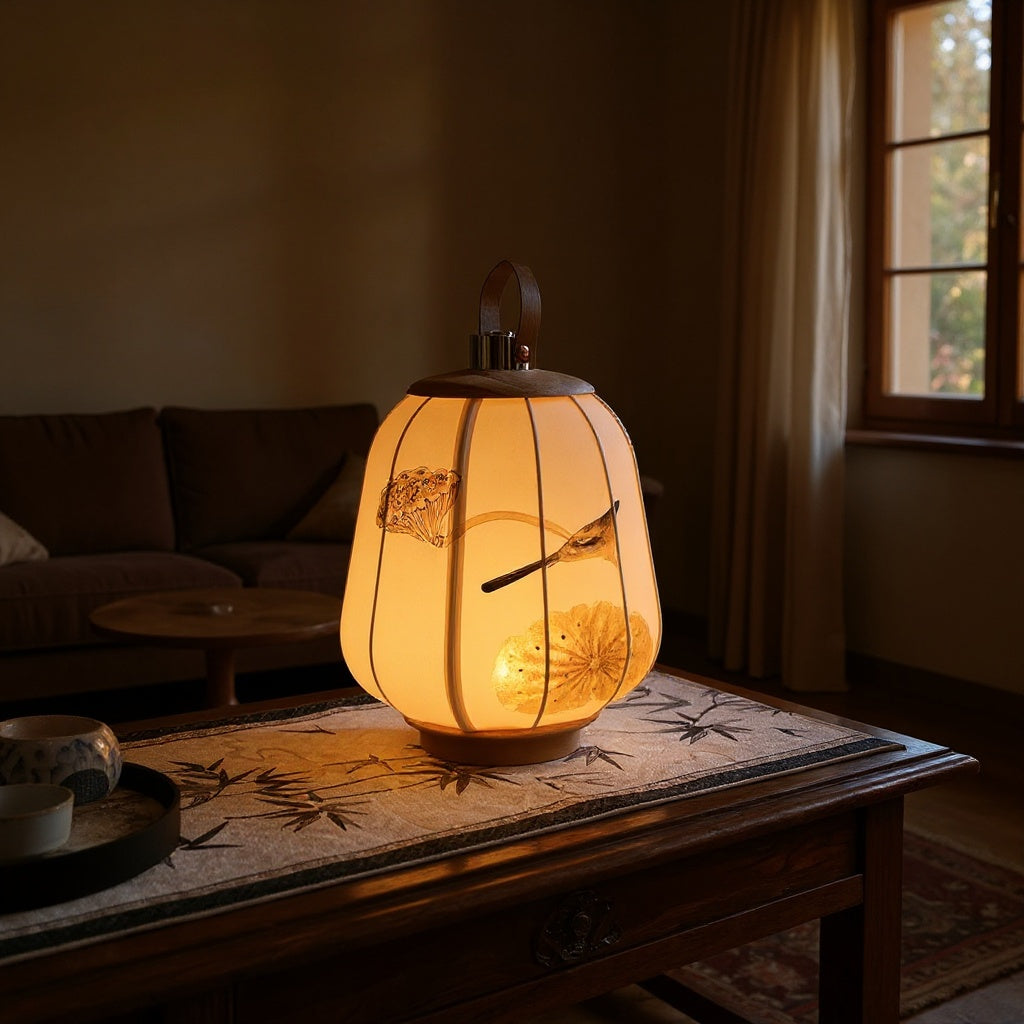 Bird Pattern Lantern Table Lamp