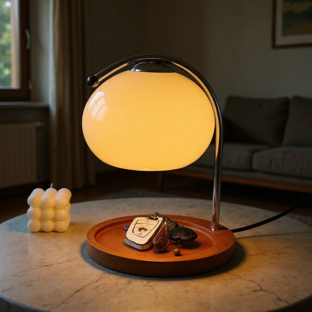 Wooden Disc Table Lamp