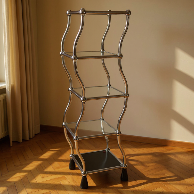 Retro Space Age Chrome Dancing Shelf