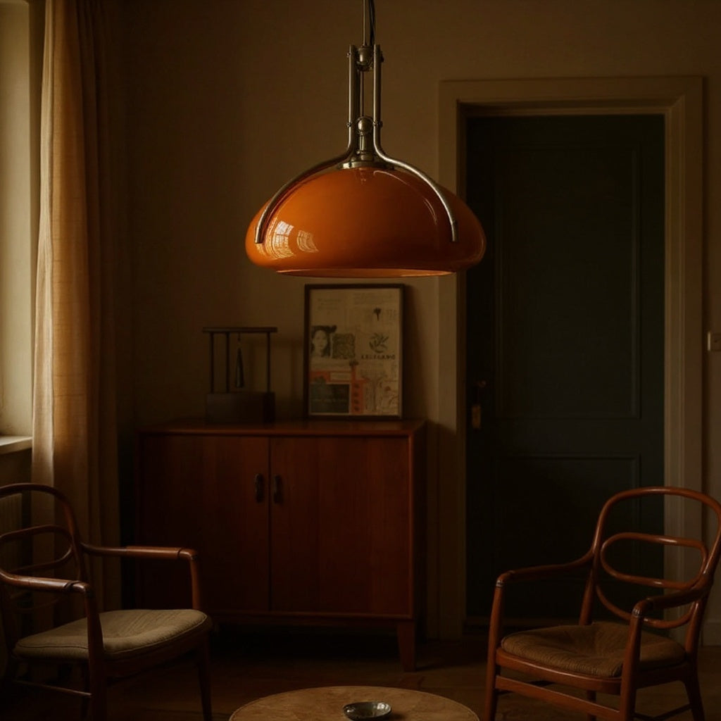 Mid-Century Modern Orange Pendant Light