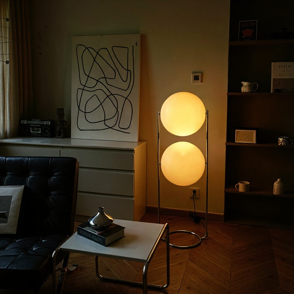 Acrylic Double Globe Floor Lamp