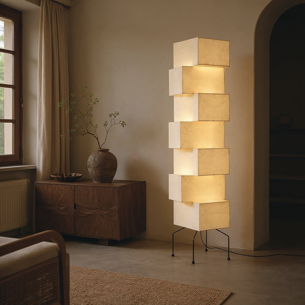 Wabi Sabi Sculptural Lantern Floor Lamp