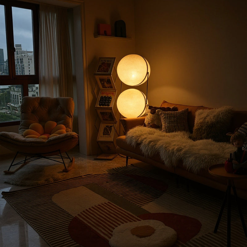 Acrylic Double Globe Floor Lamp