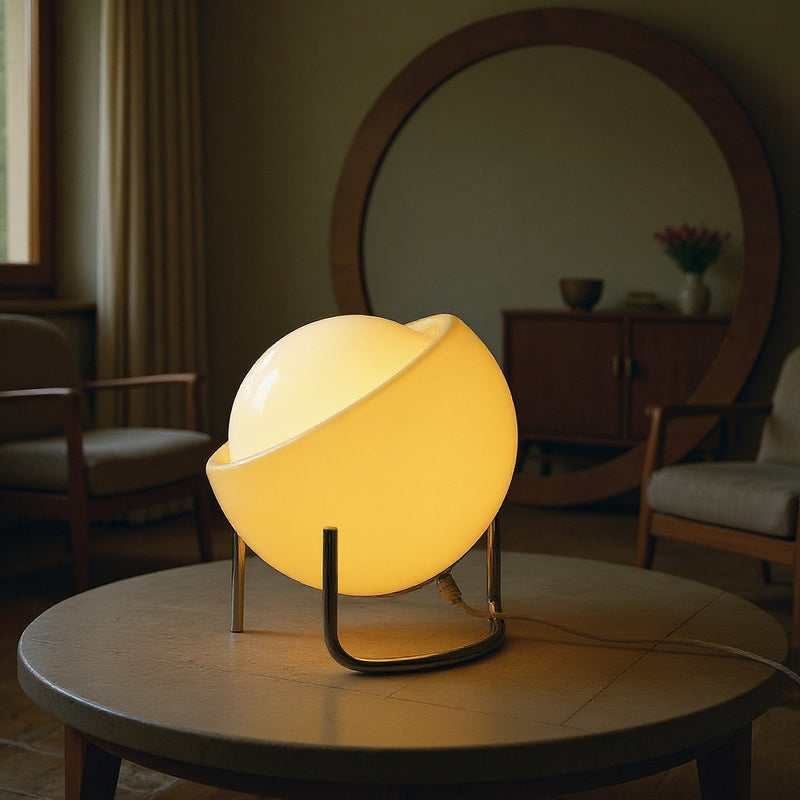 Vintage Orange Glass Table Lamp