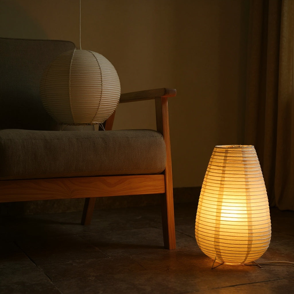 Noguchi Akari Style Paper Lantern Lamp
