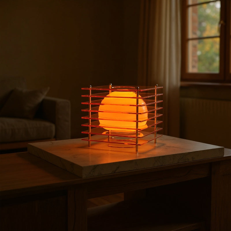 Geometric Moon Cube Rechargeable Table Lamp